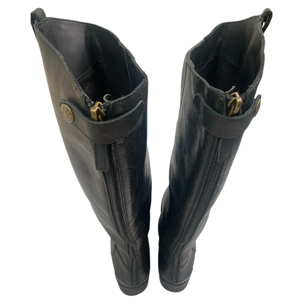 Sam Edelman Penny 2 Wide Calf Size 6 Riding/Equestrian Leather Black Boot NEW
